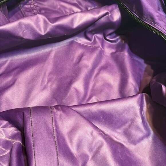 L.L. Bean Purple & Green Duffel Bag With Black Strap - Picture 6 of 8